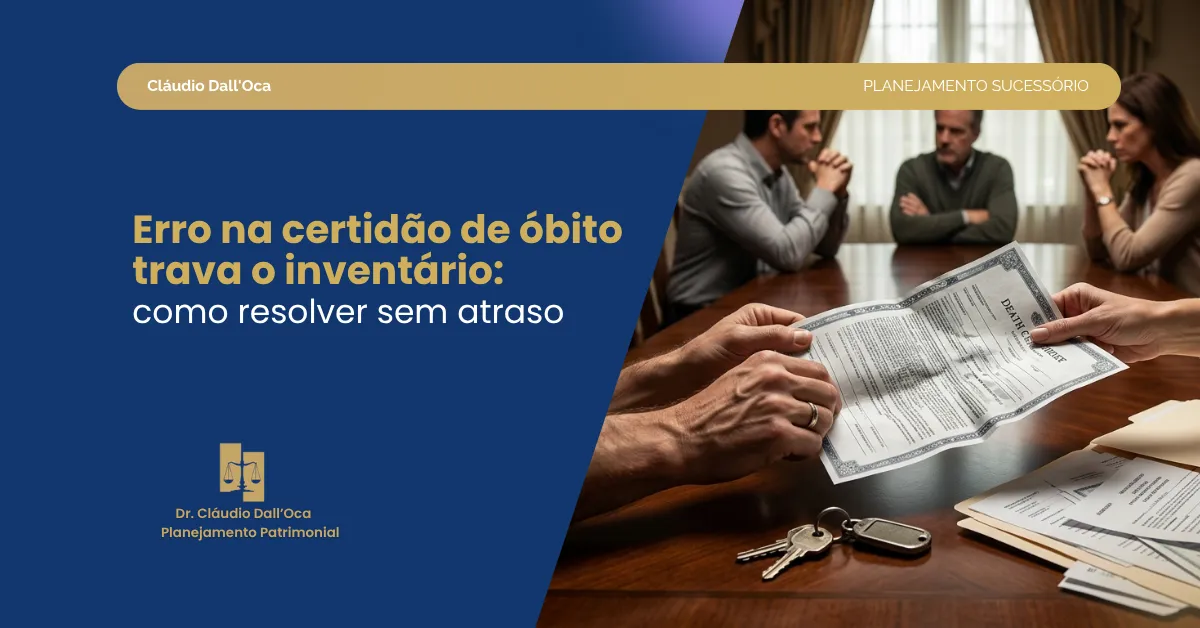 Inventário com erro na certidão de óbito: quando trava e como resolver