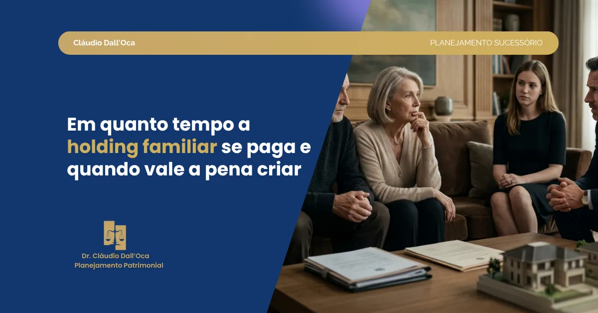 Holding familiar: em quanto tempo o custo se paga e quando realmente vale a pena