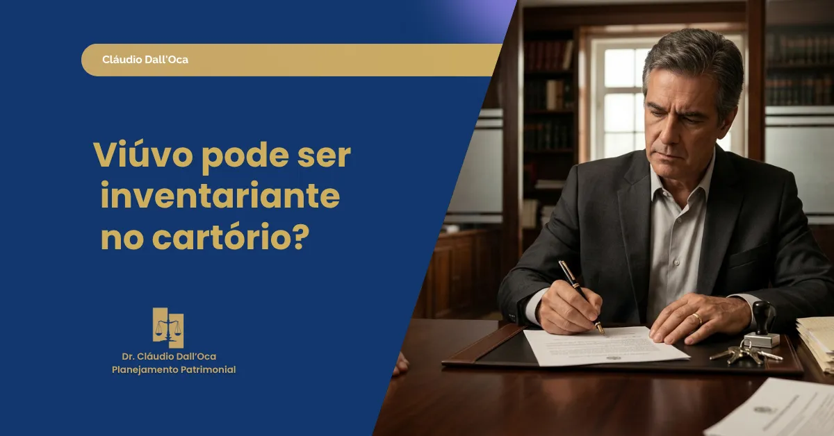 Viúvo pode ser inventariante no inventário em cartório?