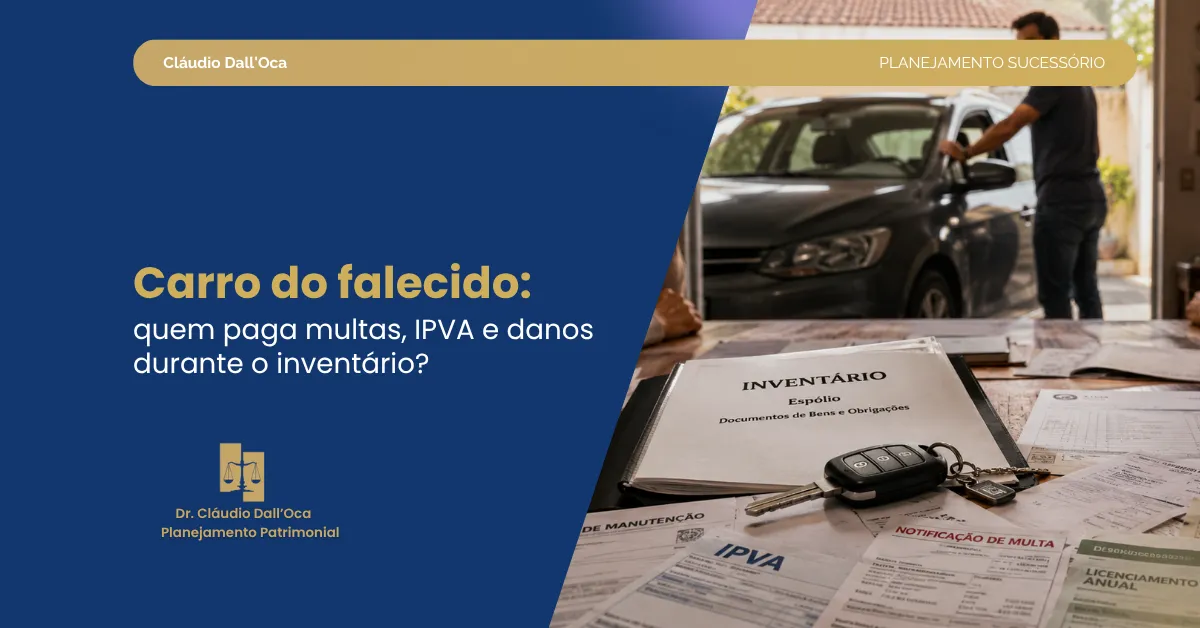Carro do falecido em uso: quem responde por multas, acidentes e despesas?