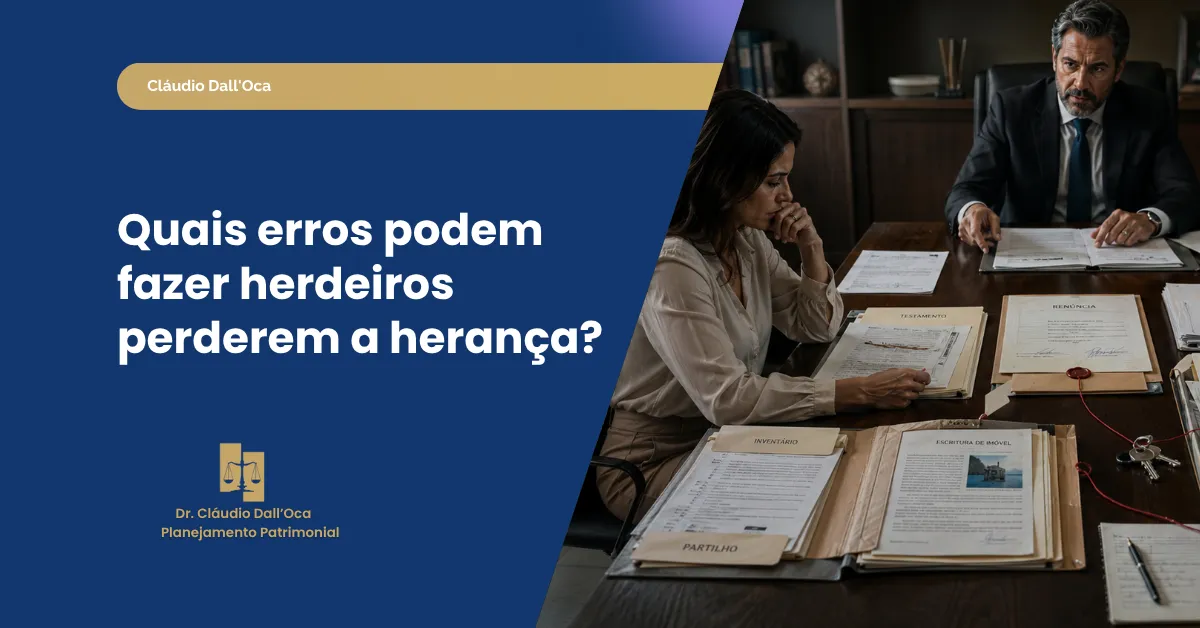 Erros que fazem herdeiros perderem a herança: entenda os riscos e como evitar prejuízos