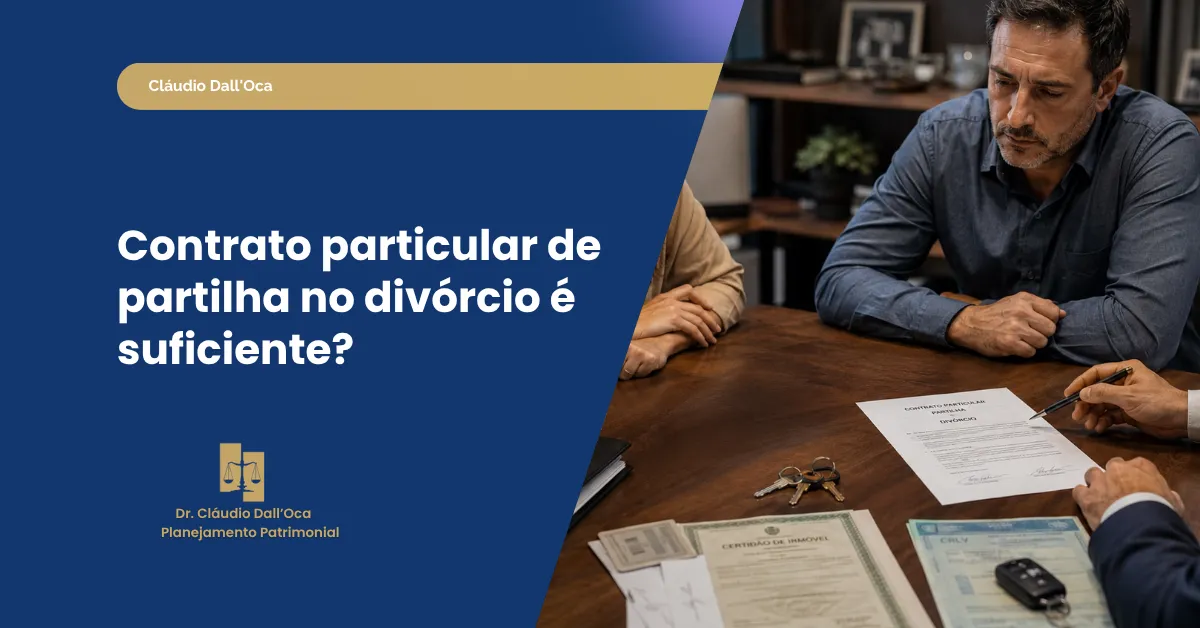Partilha de bens do divórcio pode ser feita por contrato particular?