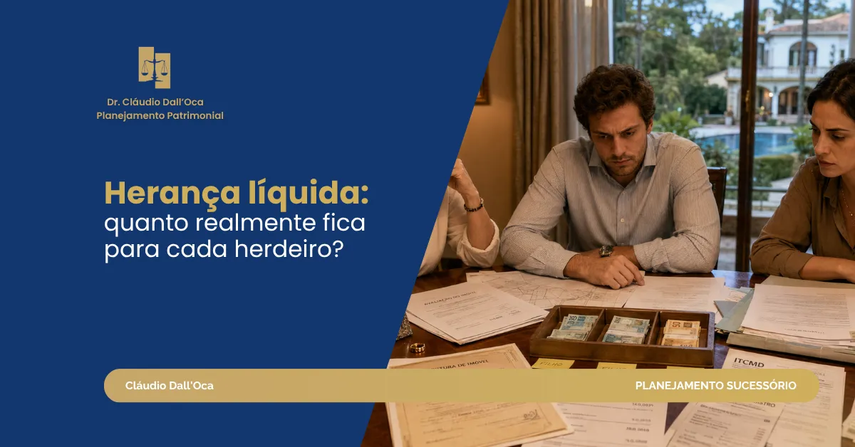 Quanto sobra para cada herdeiro após meação, dívidas e ITCMD?