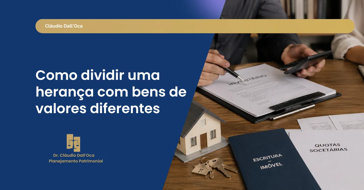 Como funciona a divisão da herança quando os bens têm valores muito diferentes?