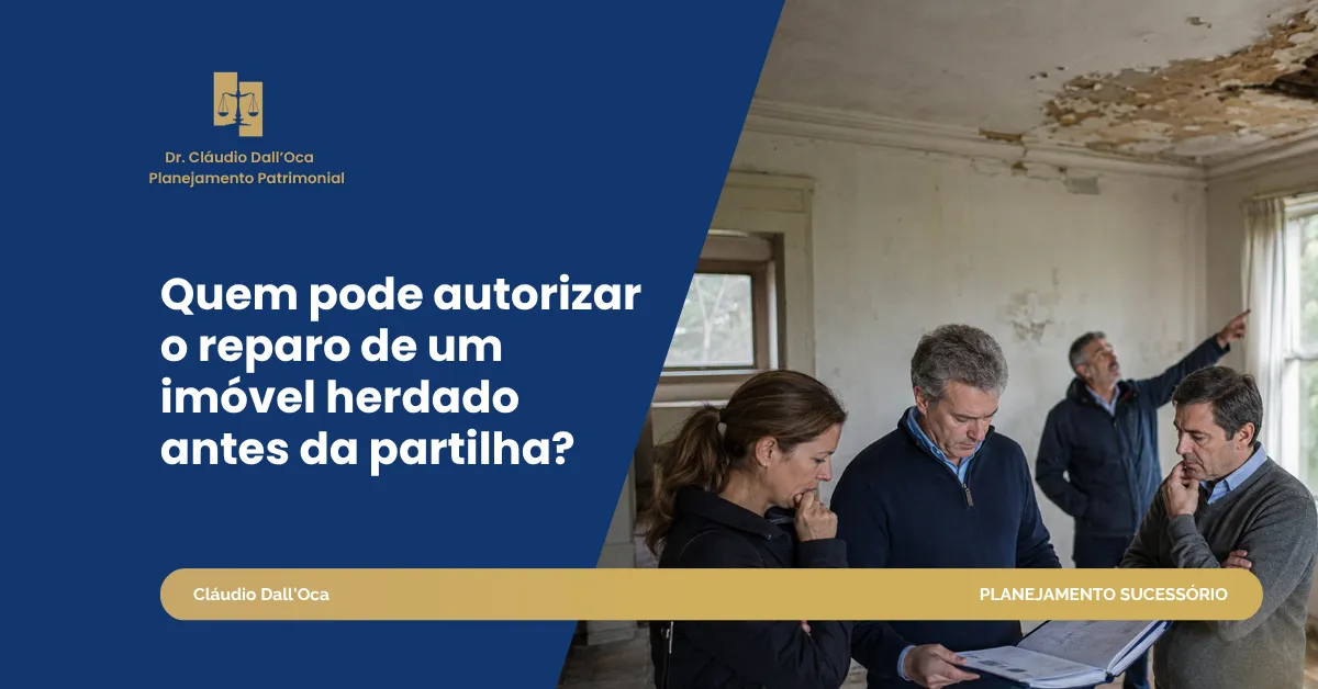 Imóvel herdado está se deteriorando: quem pode autorizar reparos antes da partilha?