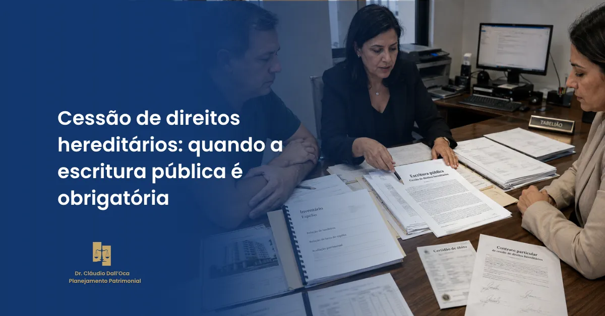 Cessão de direitos hereditários precisa de escritura pública?