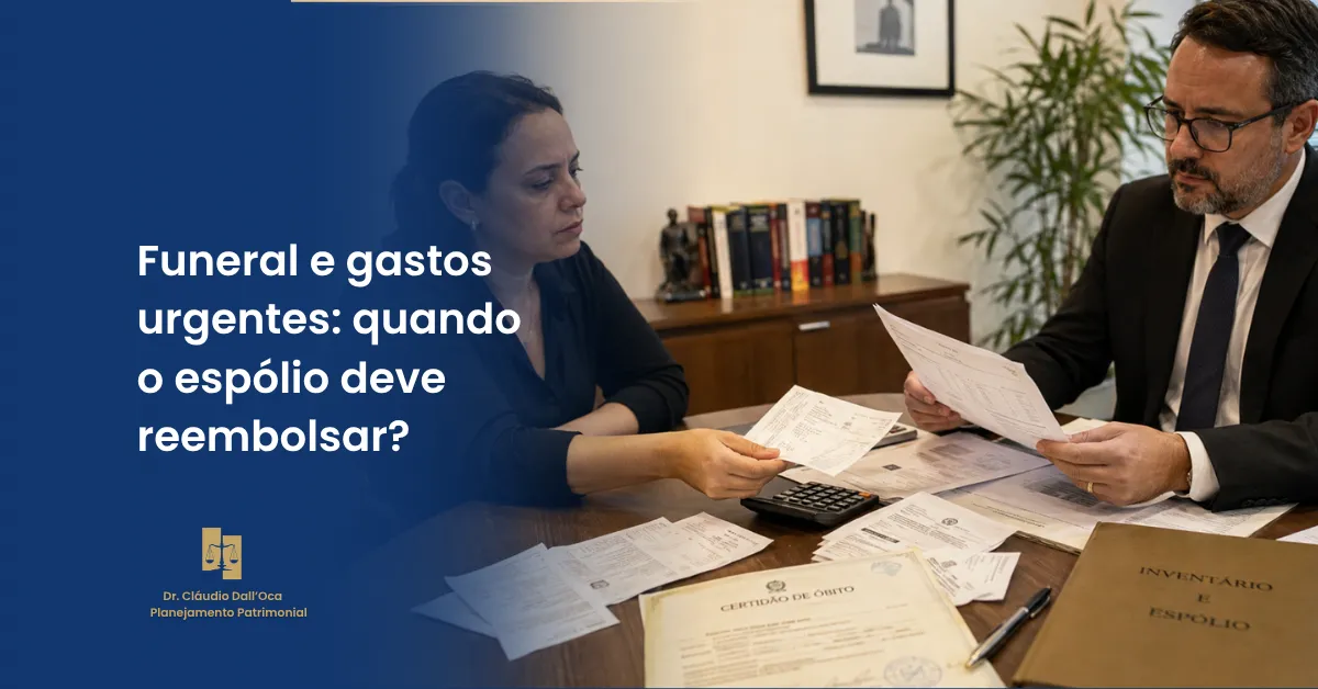 Quem pagou funeral e despesas urgentes tem direito a reembolso pelo espólio?