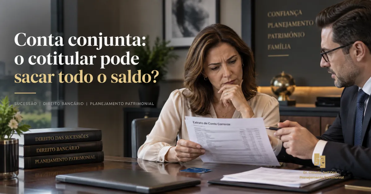 Conta conjunta após falecimento: o cotitular pode sacar o saldo integral?