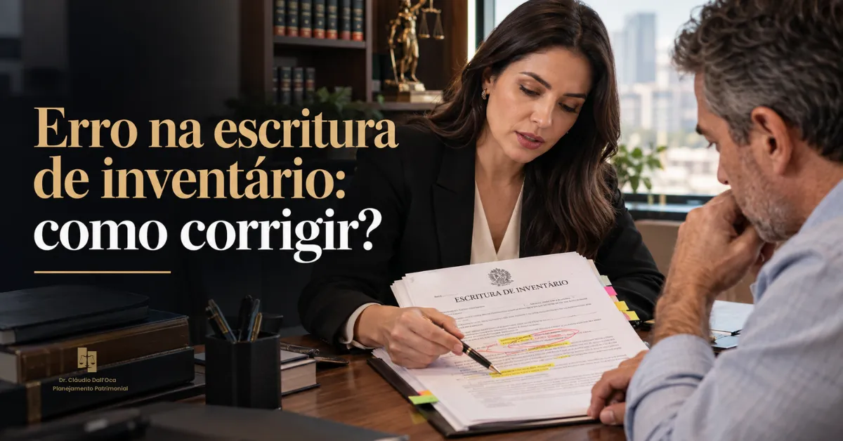Escritura de inventário com erro no nome, CPF ou quinhão: como corrigir?