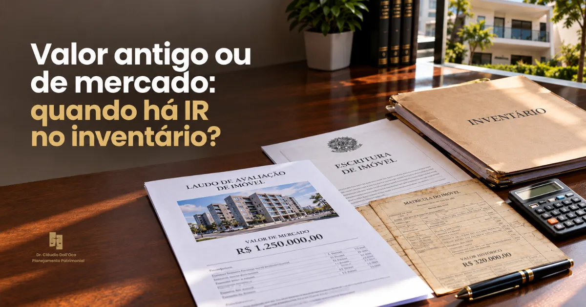 Imóvel no inventário: valor antigo ou de mercado gera IR?