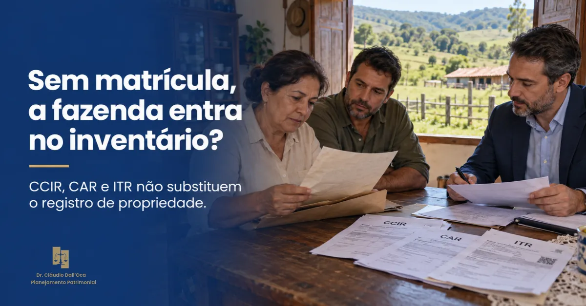 Imóvel rural no inventário: CCIR e CAR substituem a matrícula?