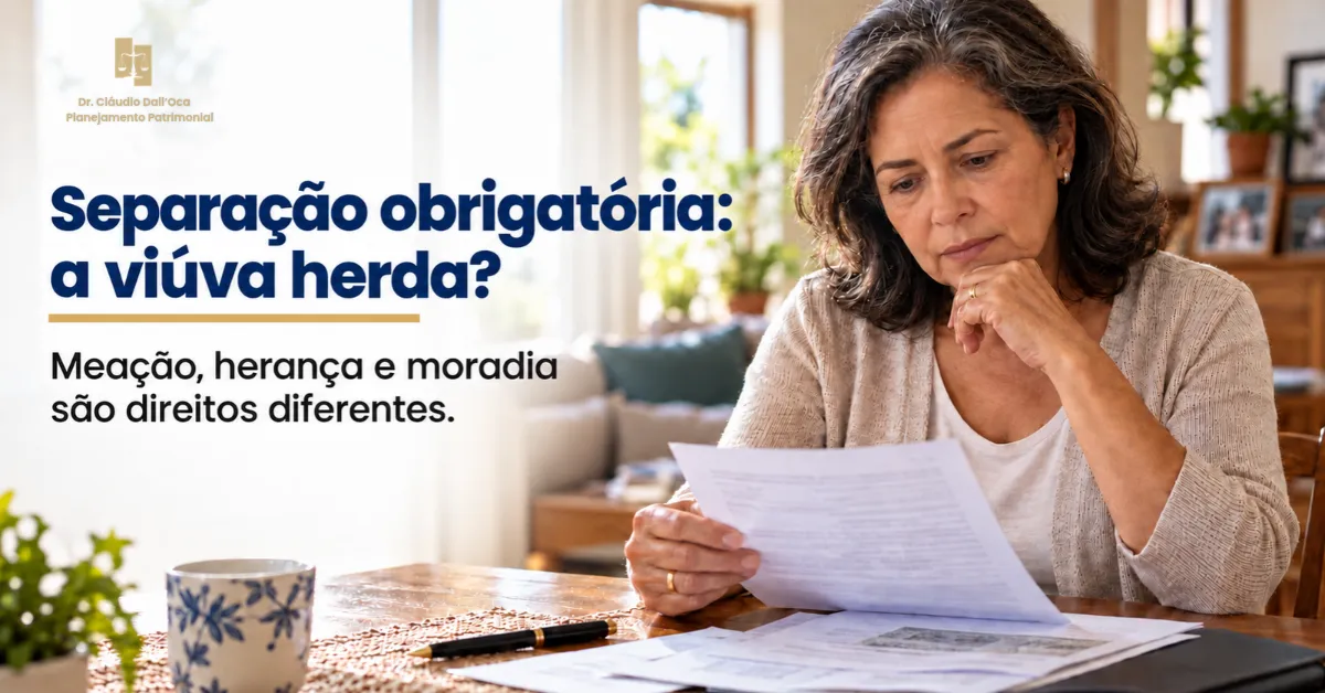 Separação obrigatória de bens: o que a viúva recebe no inventário?